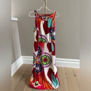 FARM Rio Colorful Maxi Dress Cut-Out Back – Tropical Print Resort Dress Size M